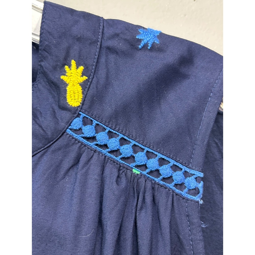 Crown & Ivy Dress Womens 3X Navy Pineapple Embroidered Tassel Shift Dress NEW - Picture 7 of 8